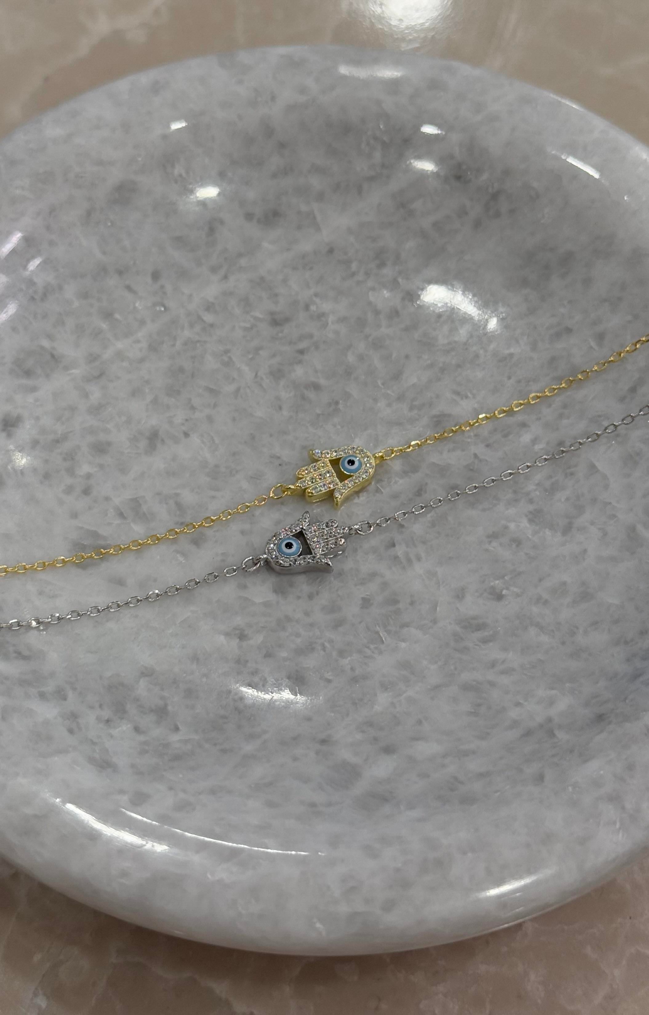 925 Gümüş | Taşlı Hamsa Bileklik