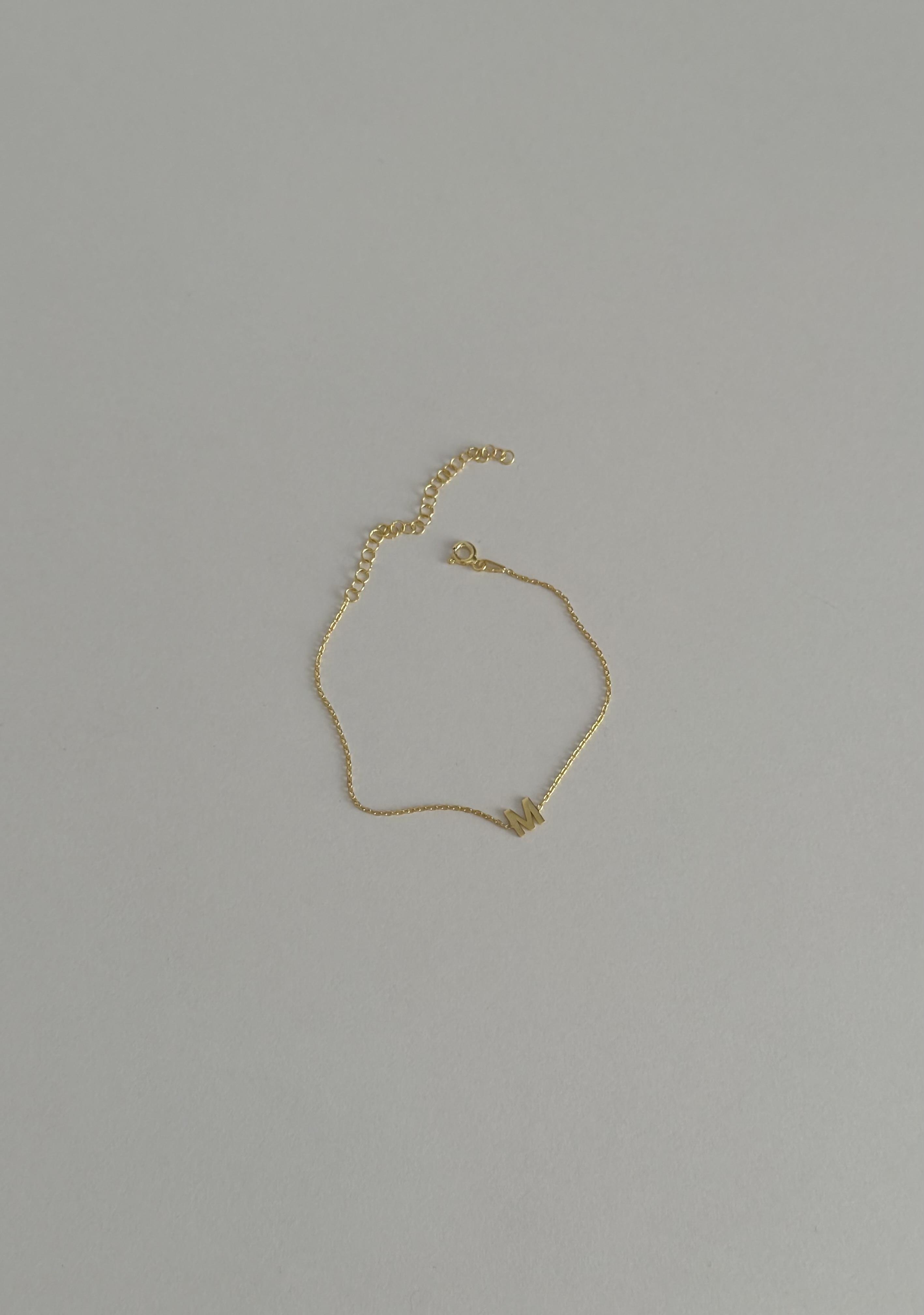 925 Gümüş | Taşsız Minimal Harf Bileklik