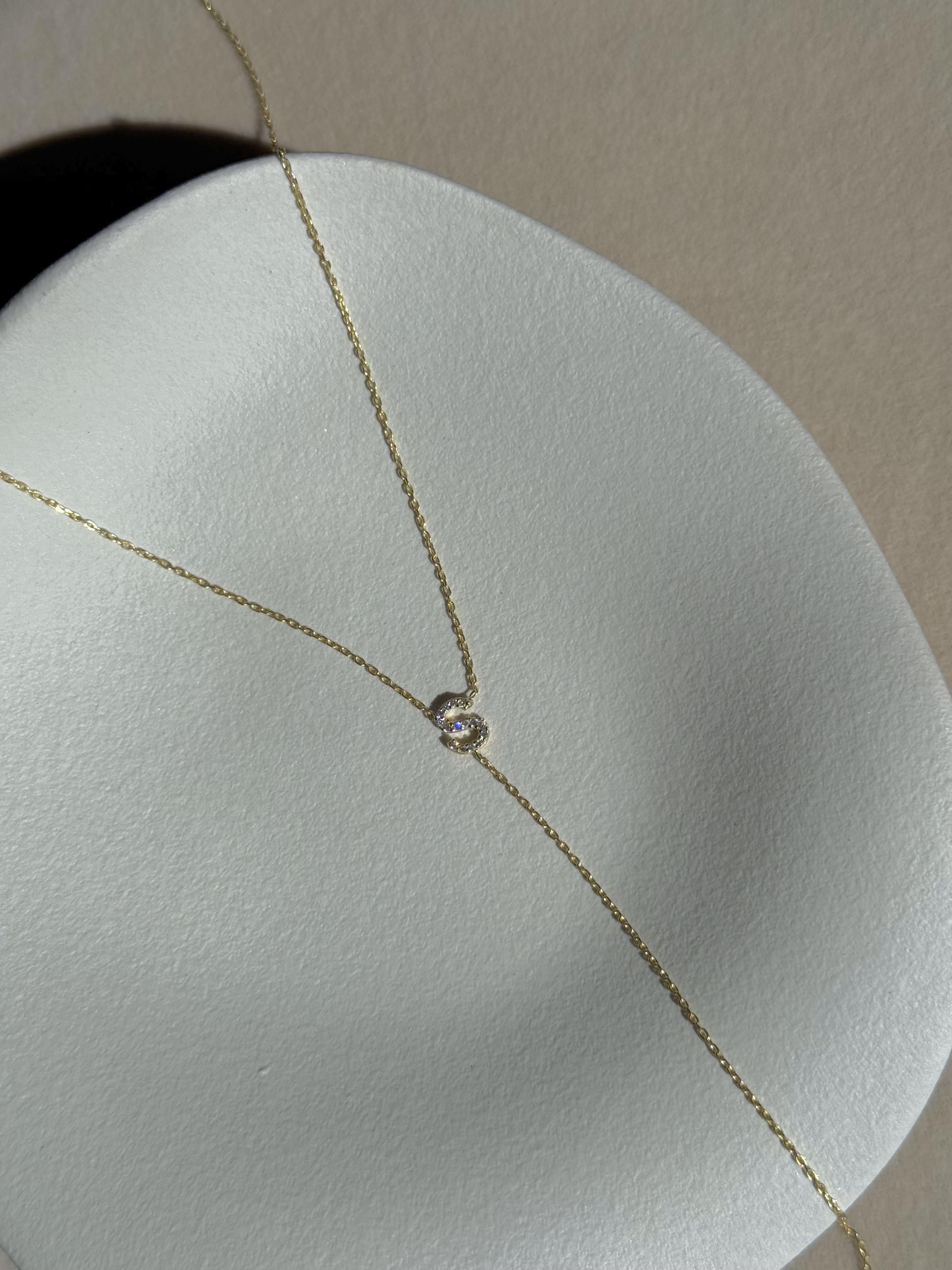 925 Gümüş | Y Model Taşlı Tek Harf Kolye