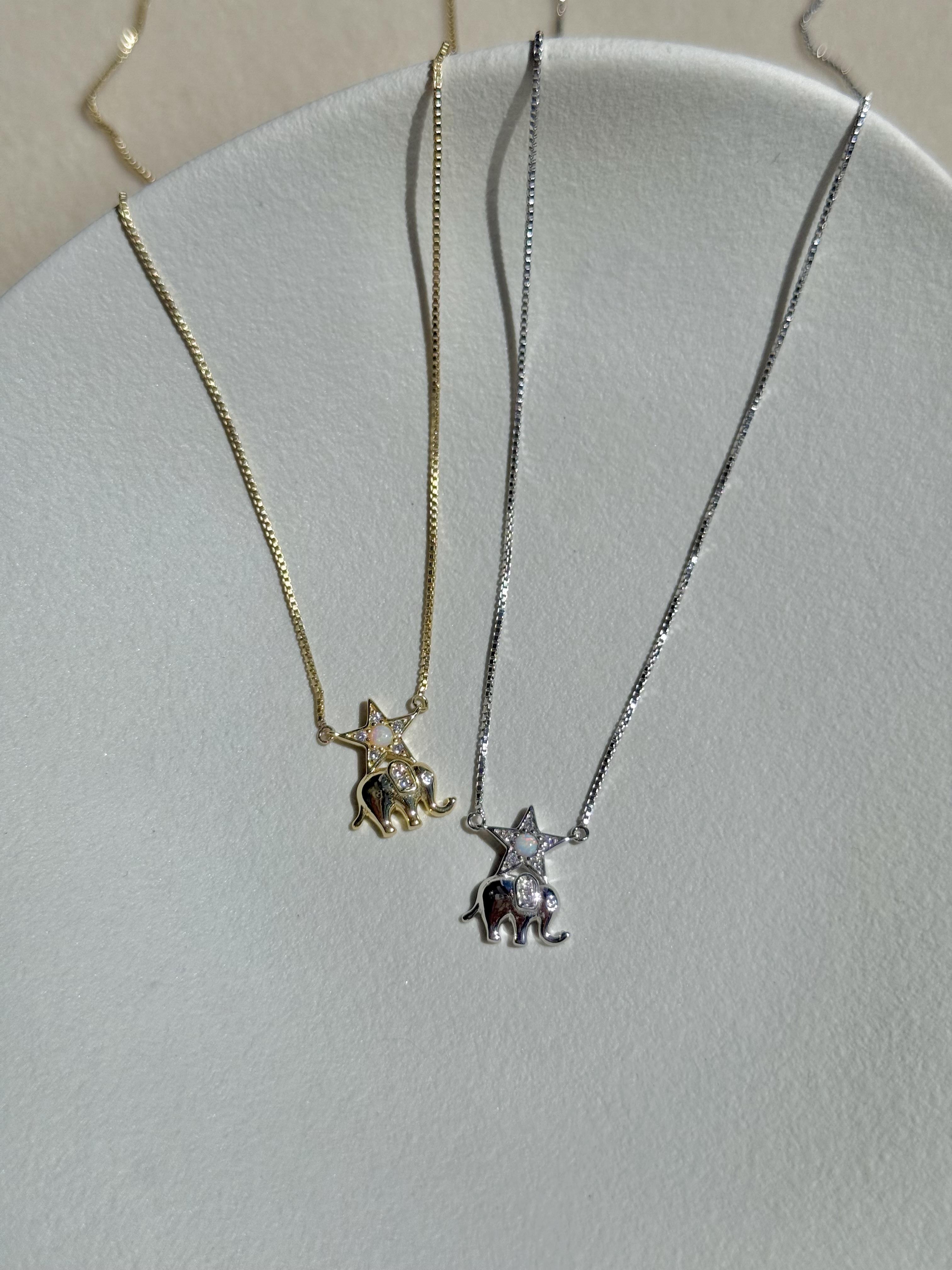 925 Gümüş | Yıldızlı Fil Kolye