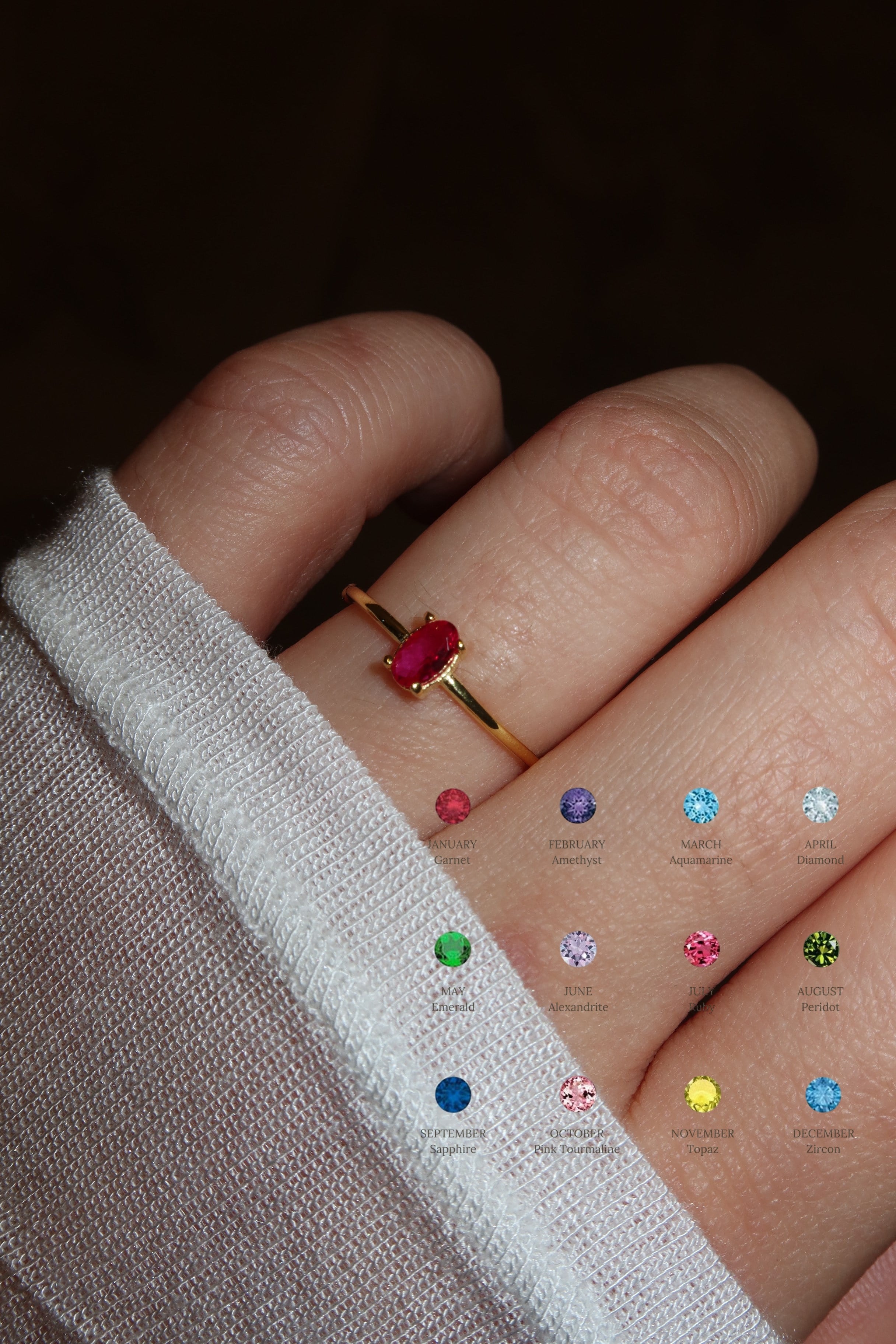 925 Silver | Minimal Birthstone Ring