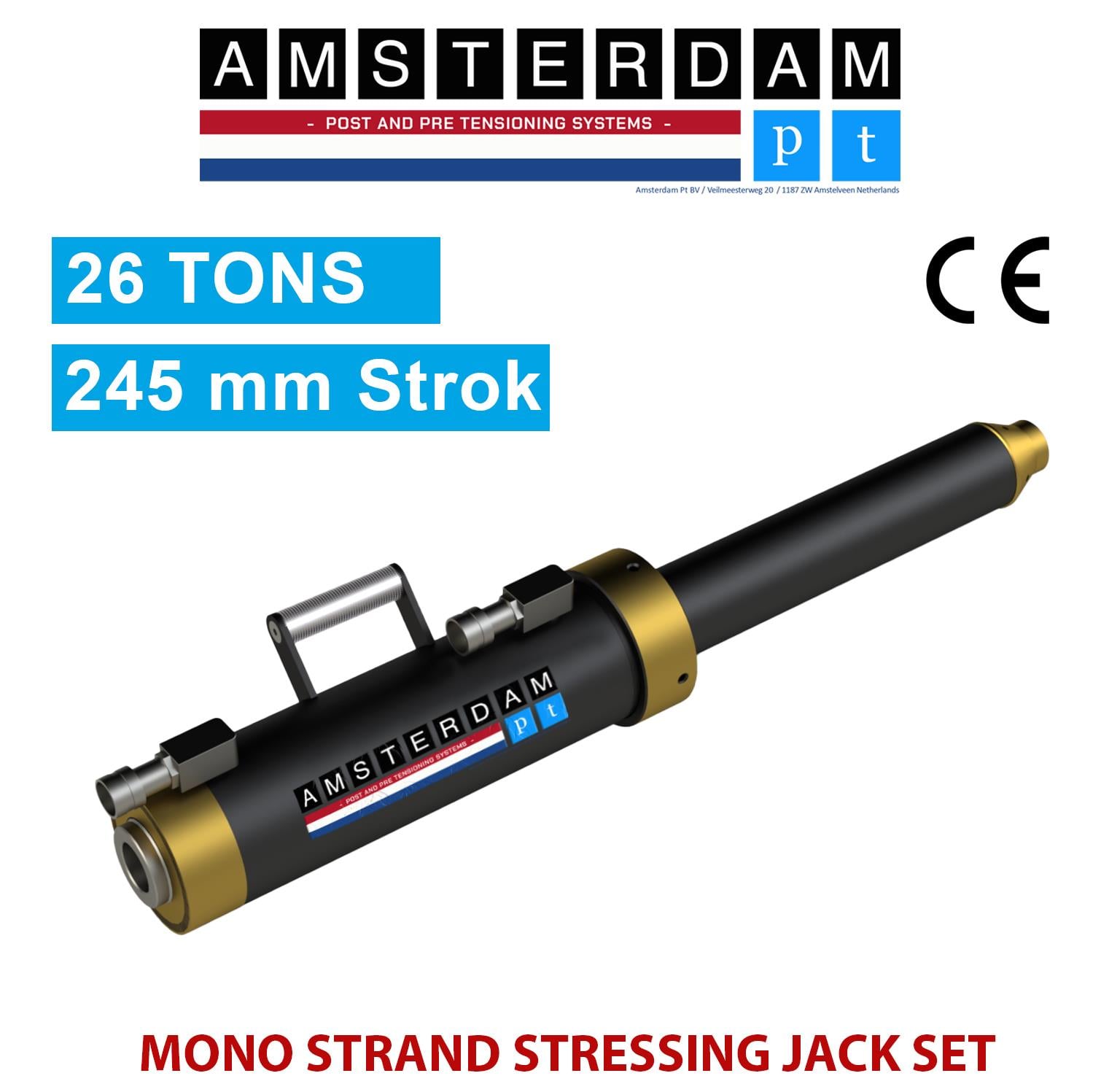 245 mm Stroke Mono Strand Stressing Jack