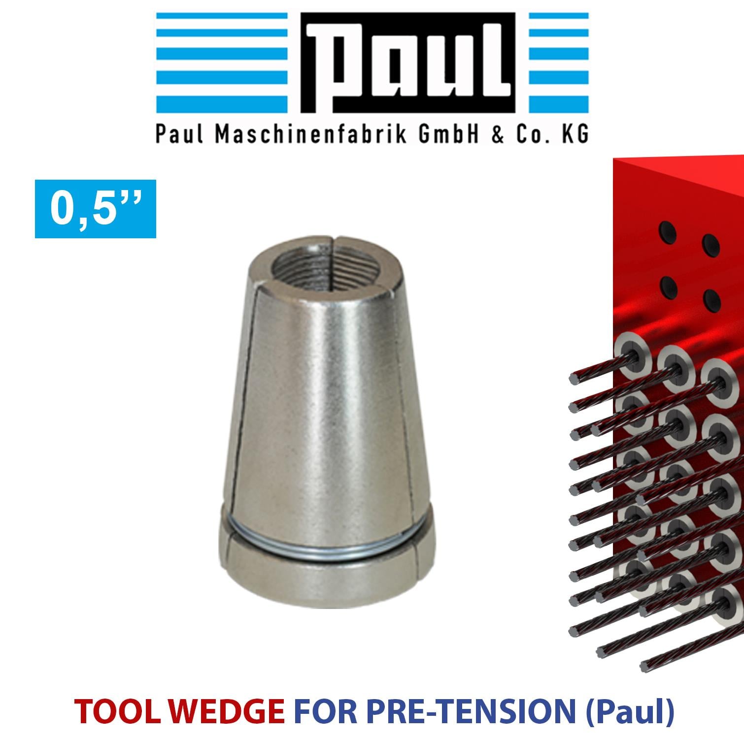 Paul 0.5'' Pre-tension wedge+barrel
