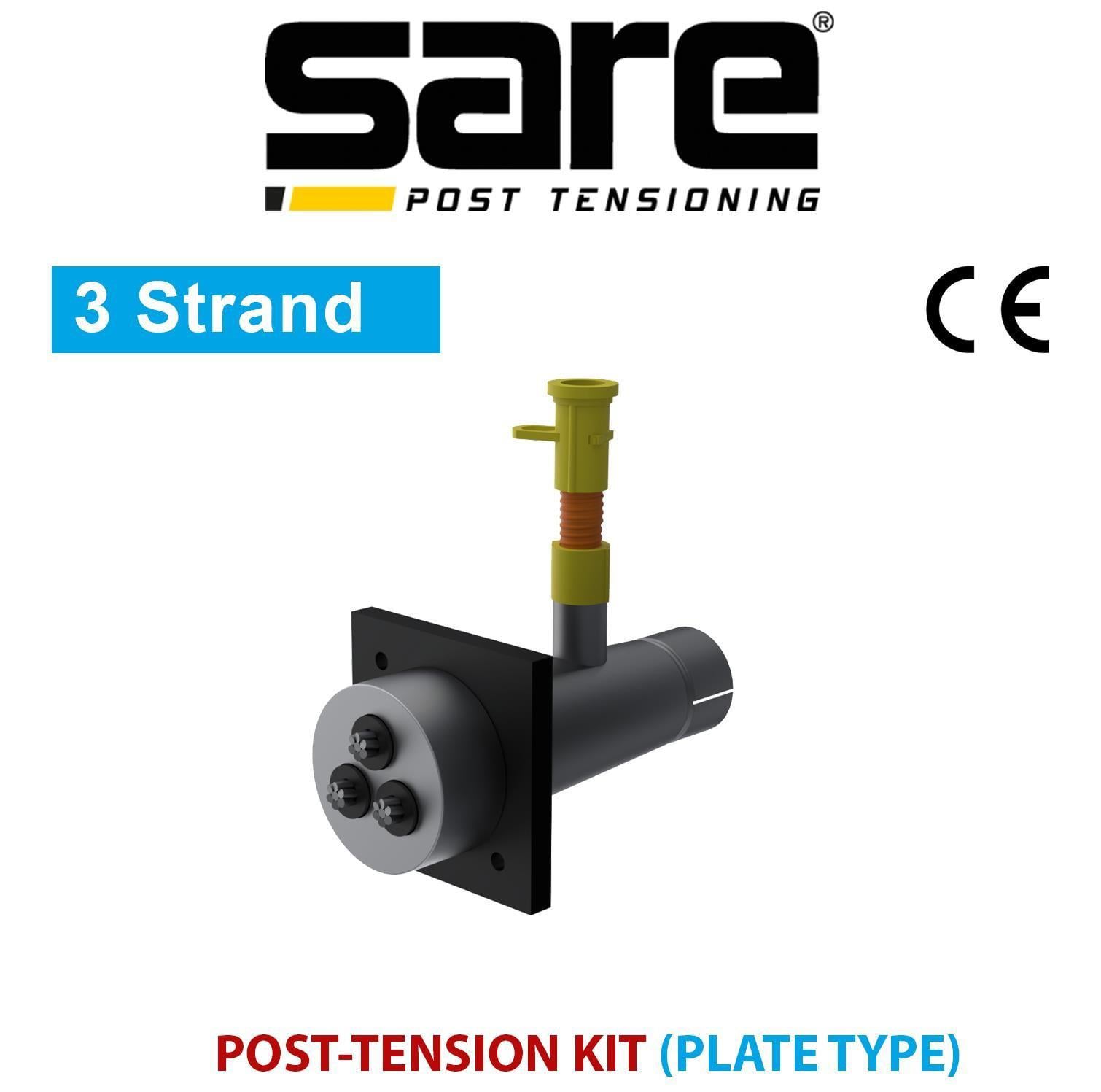 3 Strand 855 kN Plate Type Post Tension Set