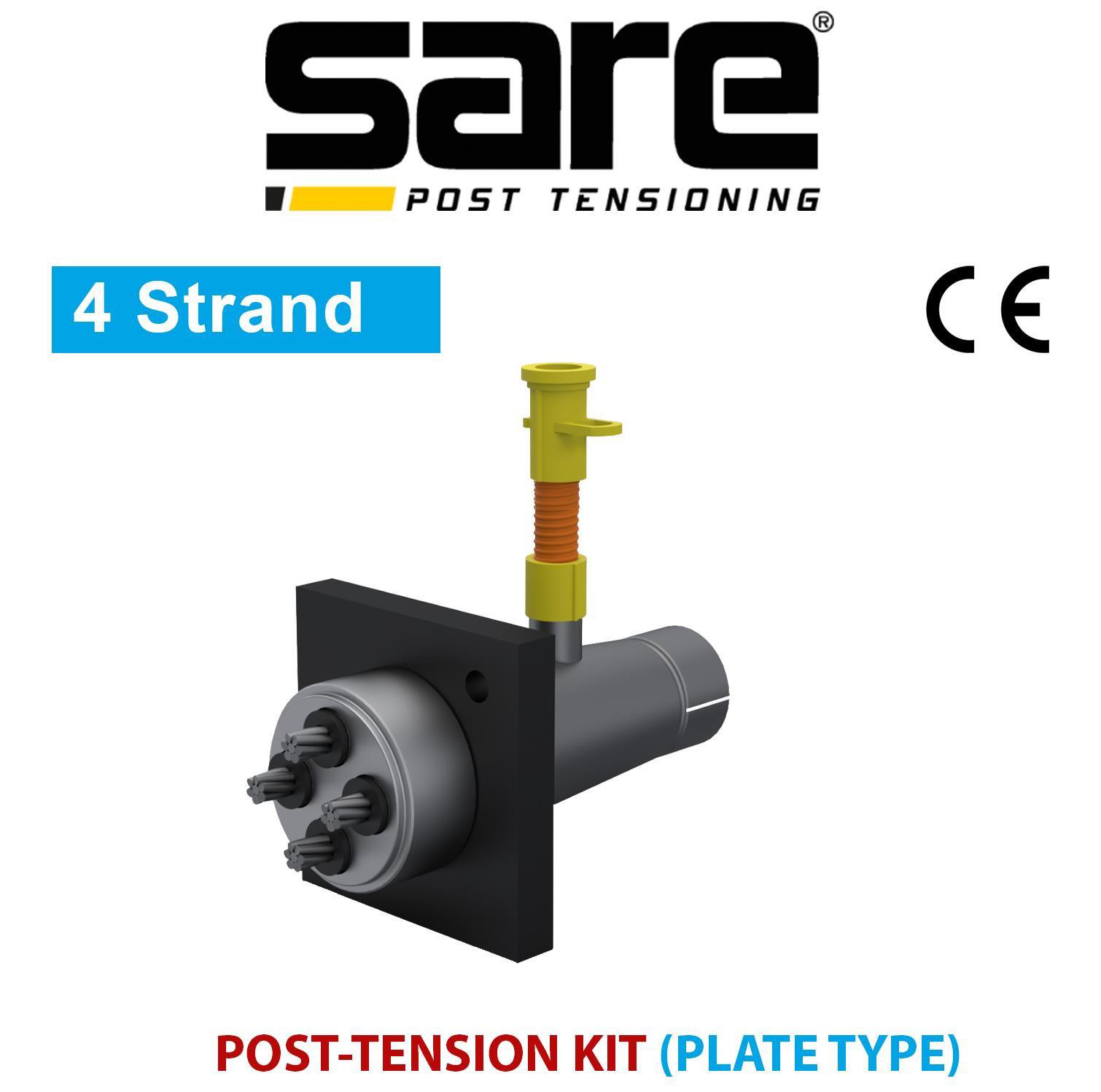 4 Strand 855 kN Plate Type Post Tension Set