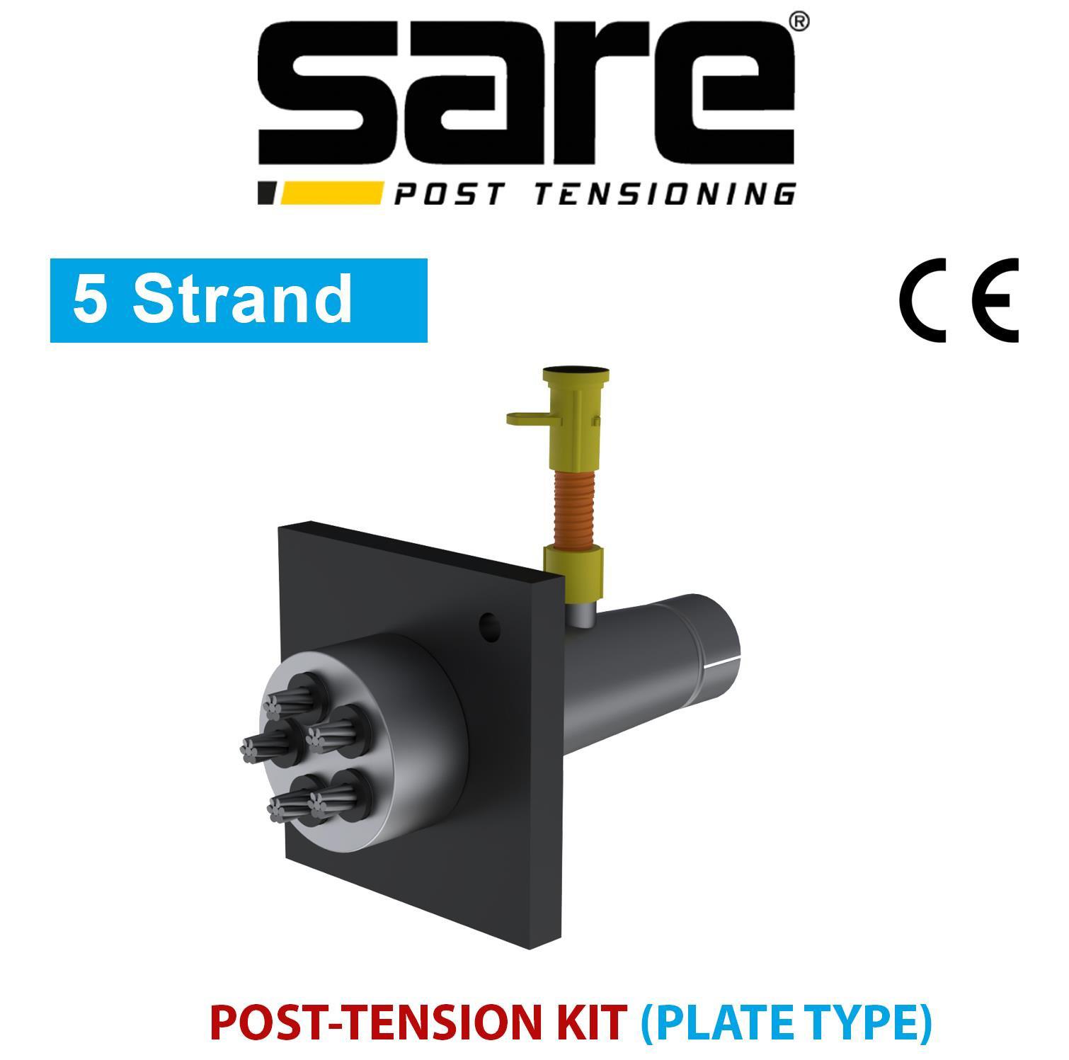5 Strand 855 kN Plate Type Post Tension Set