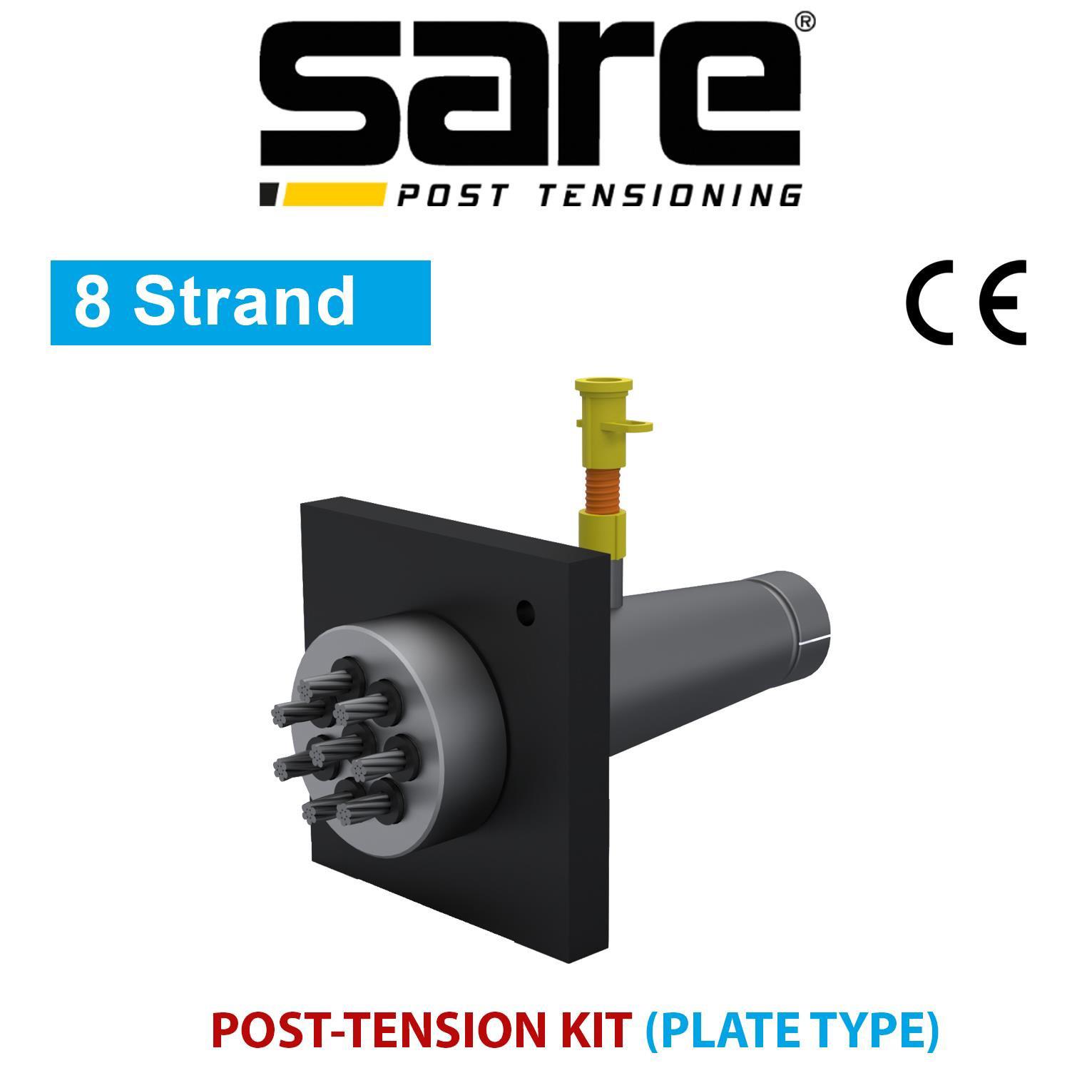 8 Strand 855 kN Plate Type Post Tension Set