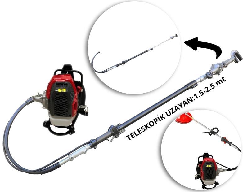 Baseh Teleskopik Şanzımanlı Garden Pro 520D Motorlu Zeytin Hasat Makinası