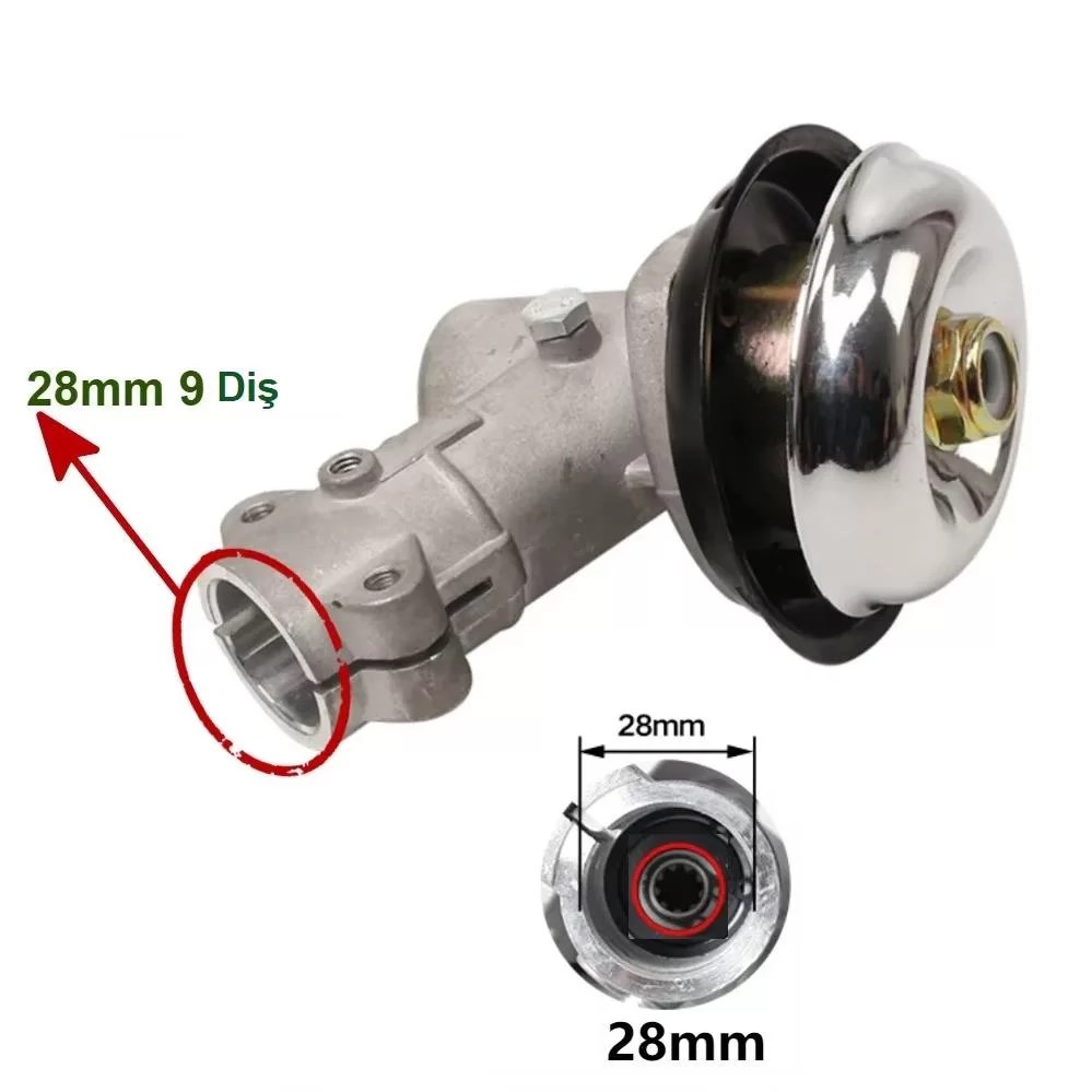 Kawasaki TJ53 Motorlu Tırpan Redüktörü 28 mm 9 Diş