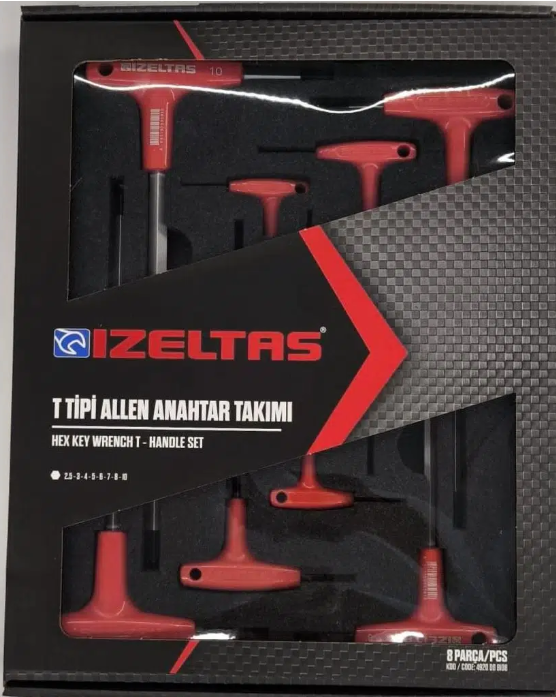 İzeltaş 4909 T Tipi Torx Allen Anahtar Takımı - 8 Parça