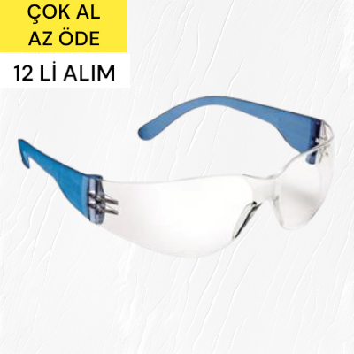 Essafe Cross 603 Şeffaf Koruyucu Gözlük Şeffaf 12'li Paket