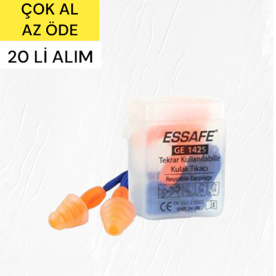 Essafe Kordonlu Kutulu Kulak Tıkacı 20'li Paket