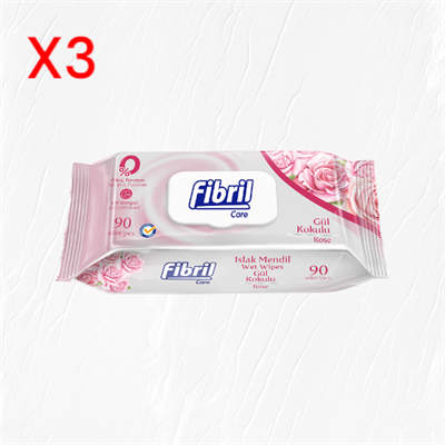 Fibril Islak Havlu Gül 90'lıx3adet