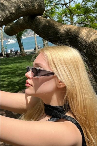 Dımpıl Kadın Rave Güneş Gözlüğü Şeffaf-Siyah