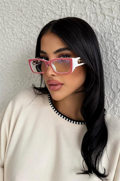 Joenzi Kadın Blue Block Gözlük Pembe