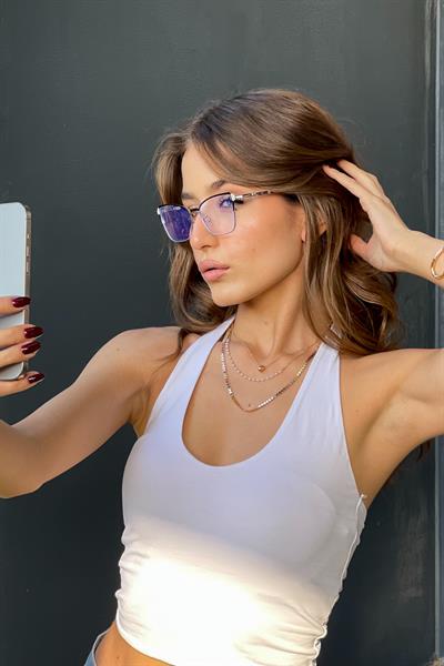 Mia Kadın Blue Block Gözlük Silver-Siyah