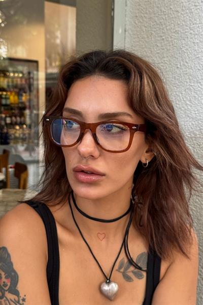 Nero Kadın Blue Block Gözlük Kahverengi