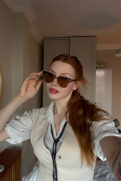 Rinestra Kadın Güneş Gözlüğü Leopar Koyu Kahve