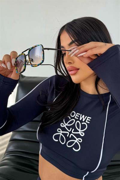 Rosa Kadın Güneş Gözlüğü Kamuflaj-Mavi Degrade
