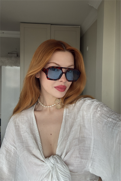 Tunny Kadın Güneş Gözlüğü Leopar Mavi