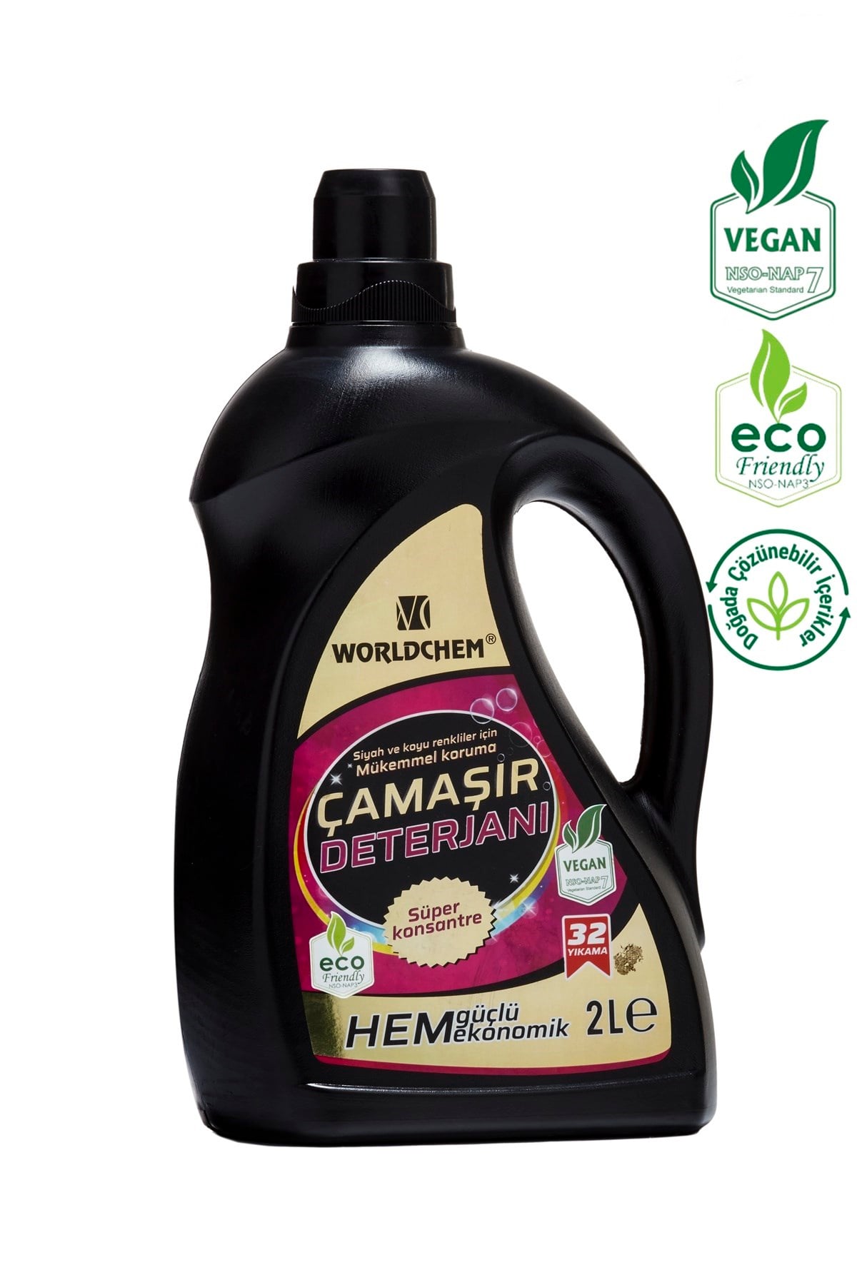 Bitkisel Sıvı Çamaşır Deterjanı Siyahlar İçin Çevre Dostu Konsantre 2 L