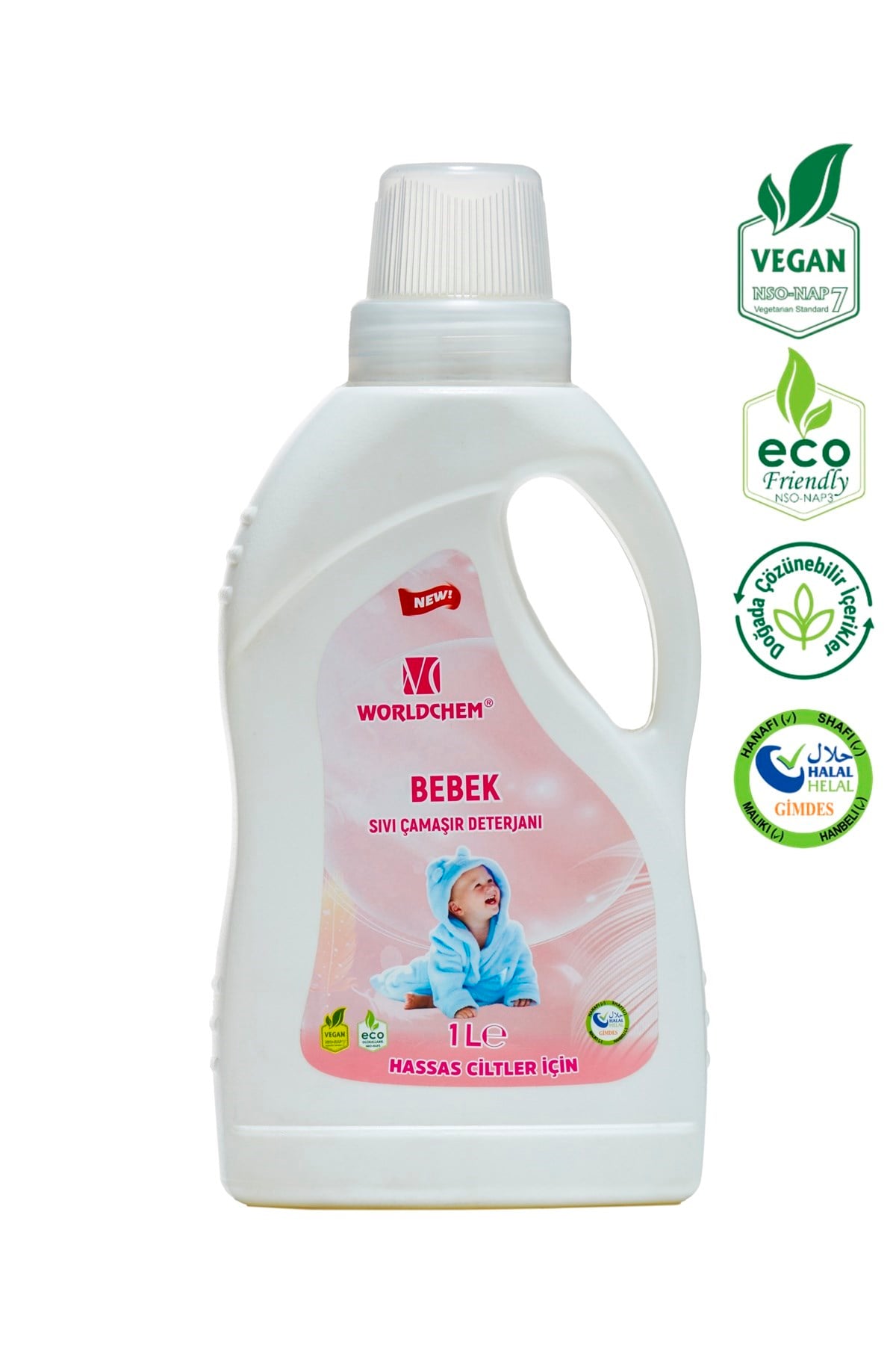 Herbal Liquid Laundry Detergent for Babies, Vegan and Halal Certified 1 lt
