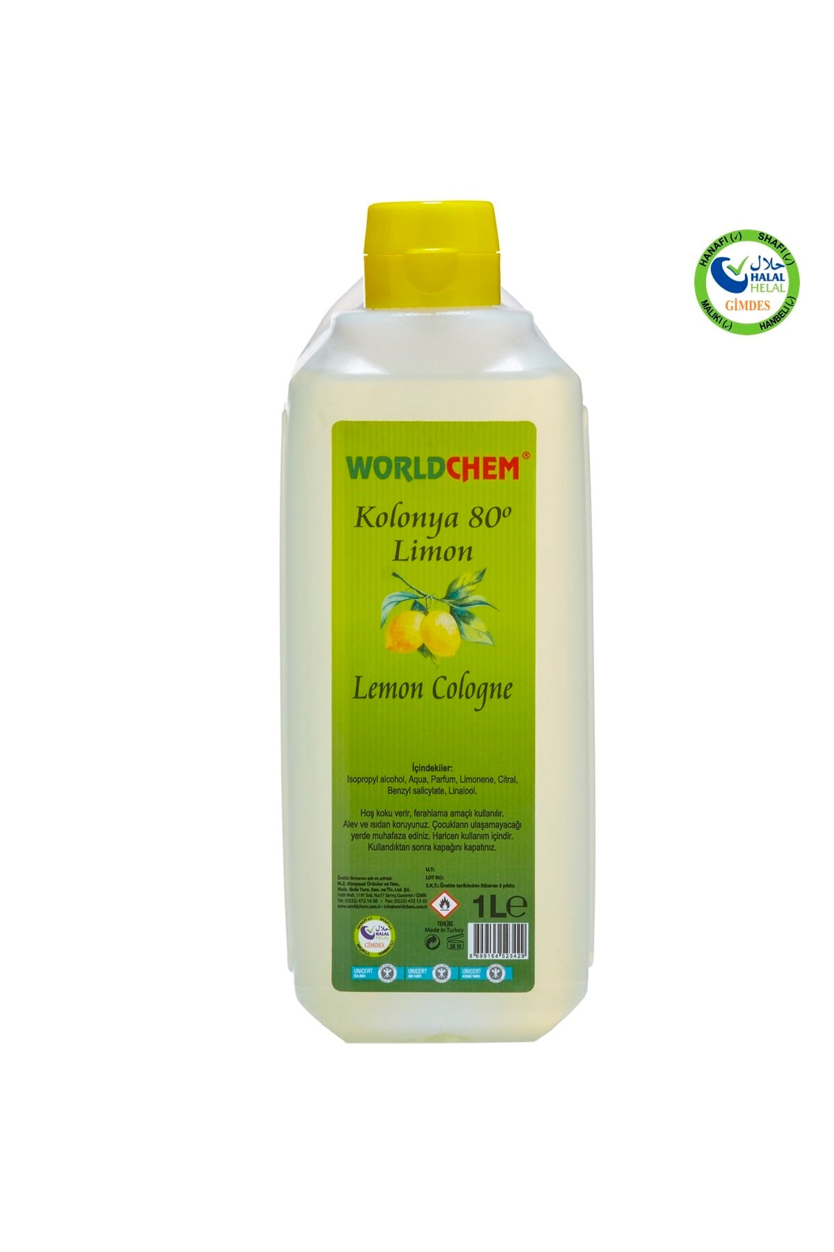 Halal Certified Lemon Cologne 1 lt