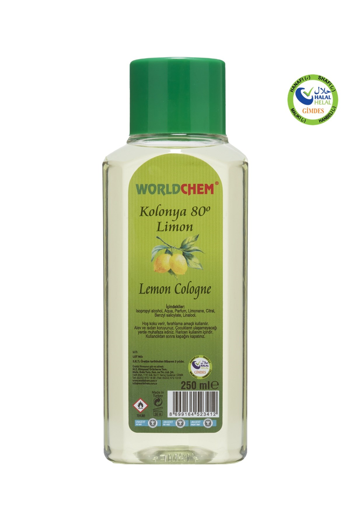 Halal Certified Lemon Cologne 250 ml