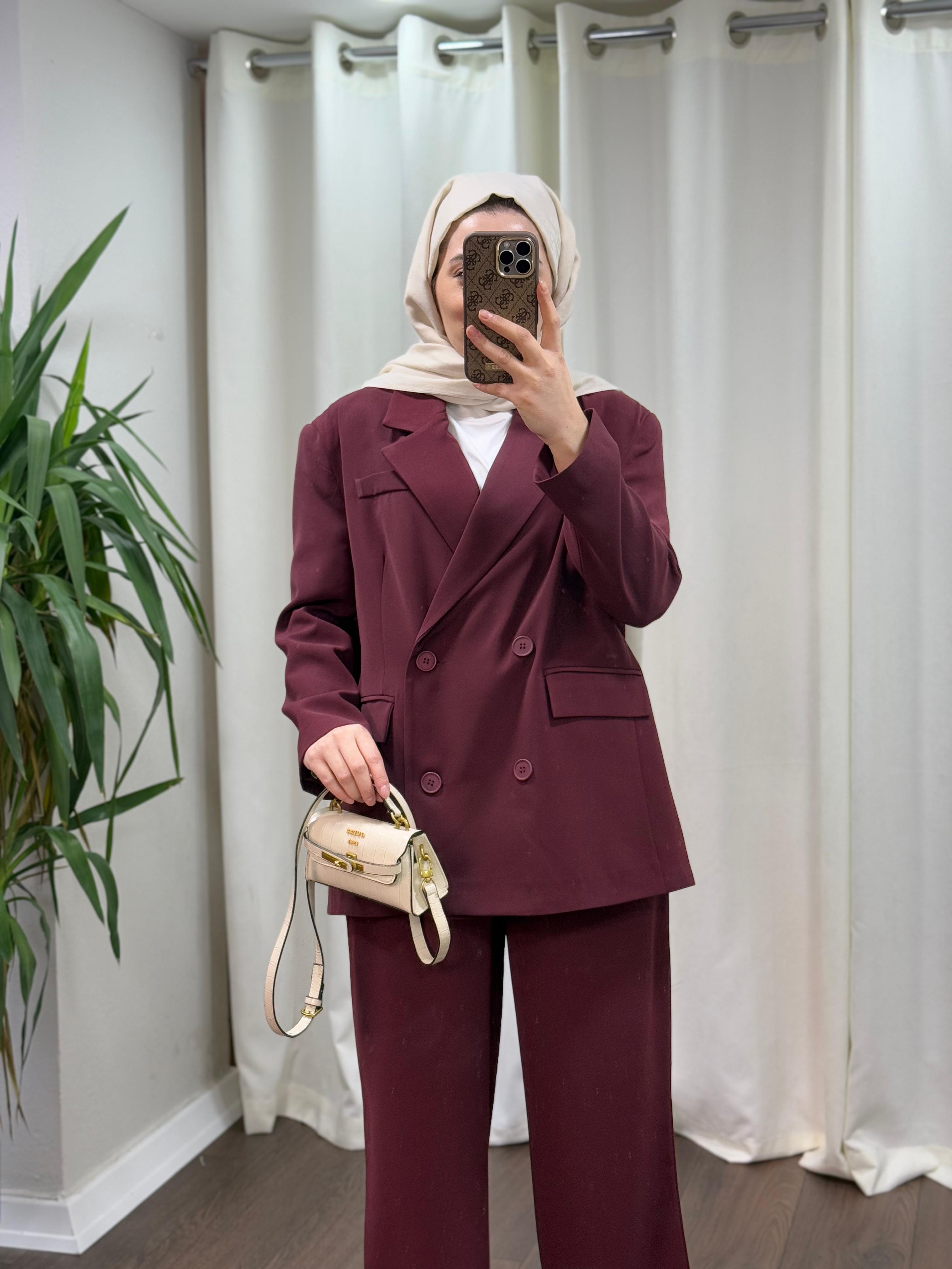 Bordo Blazer Ceket