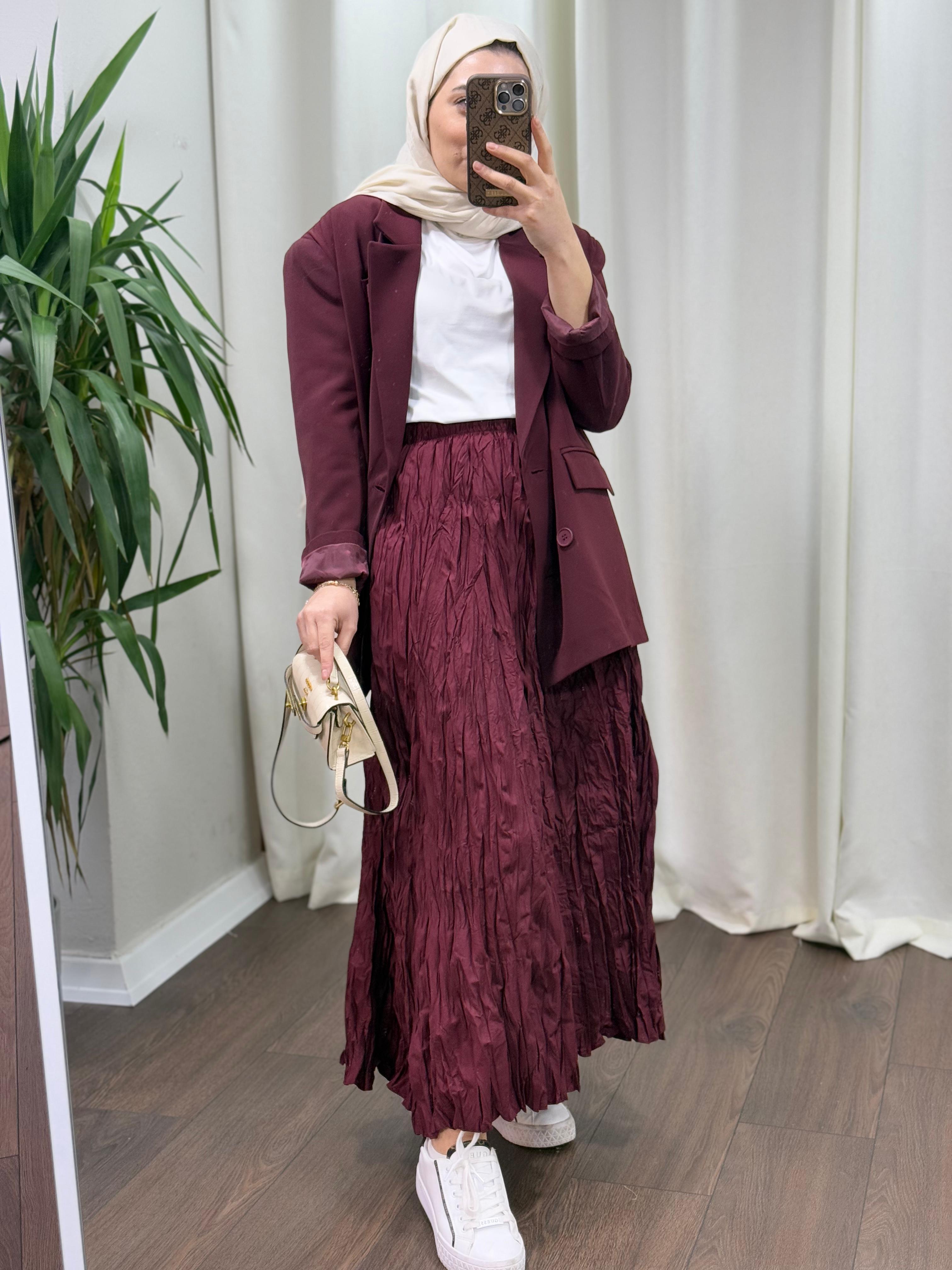 Kraş Bordo Etek