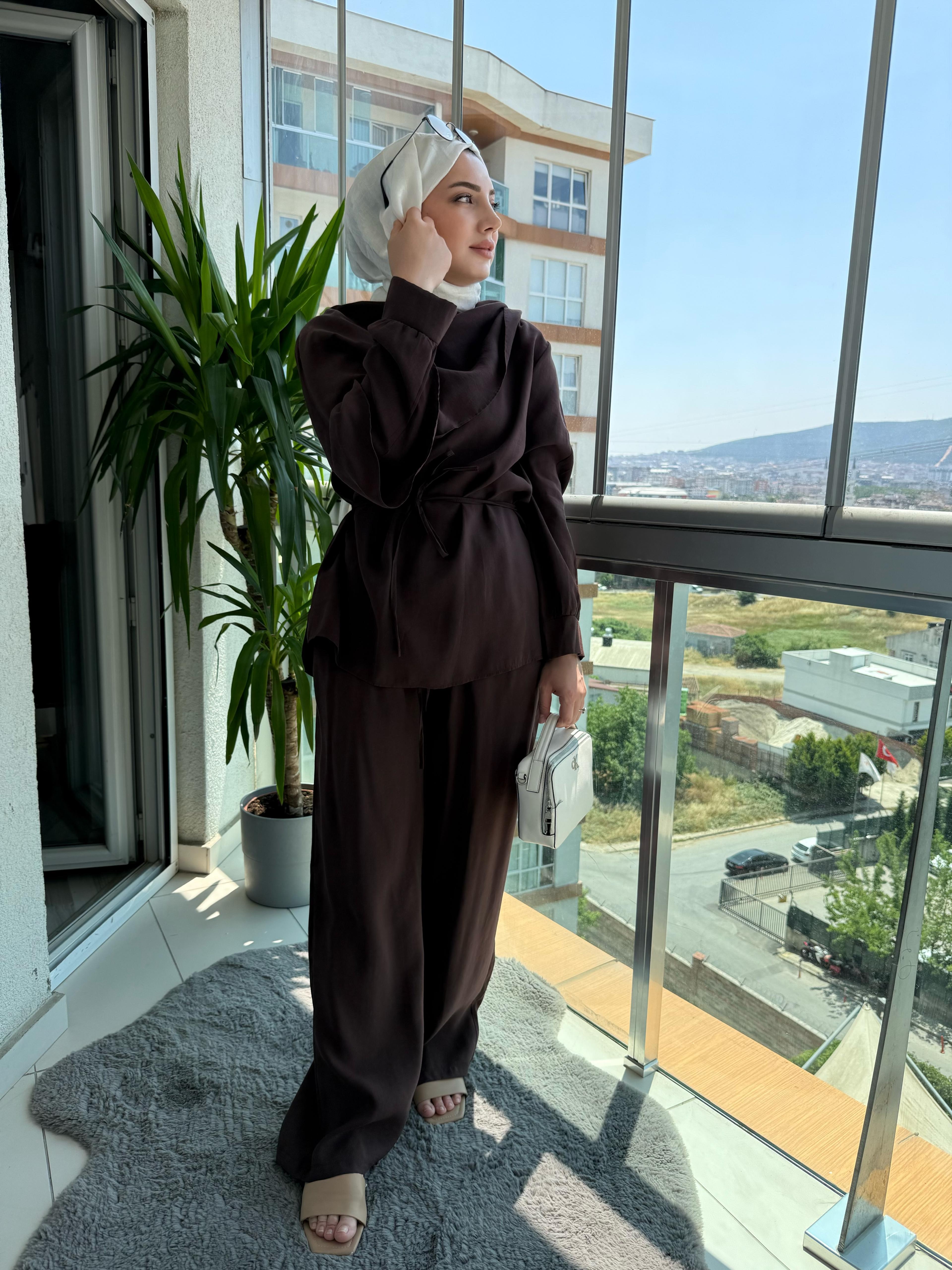 Şallı Kahverengi Takım