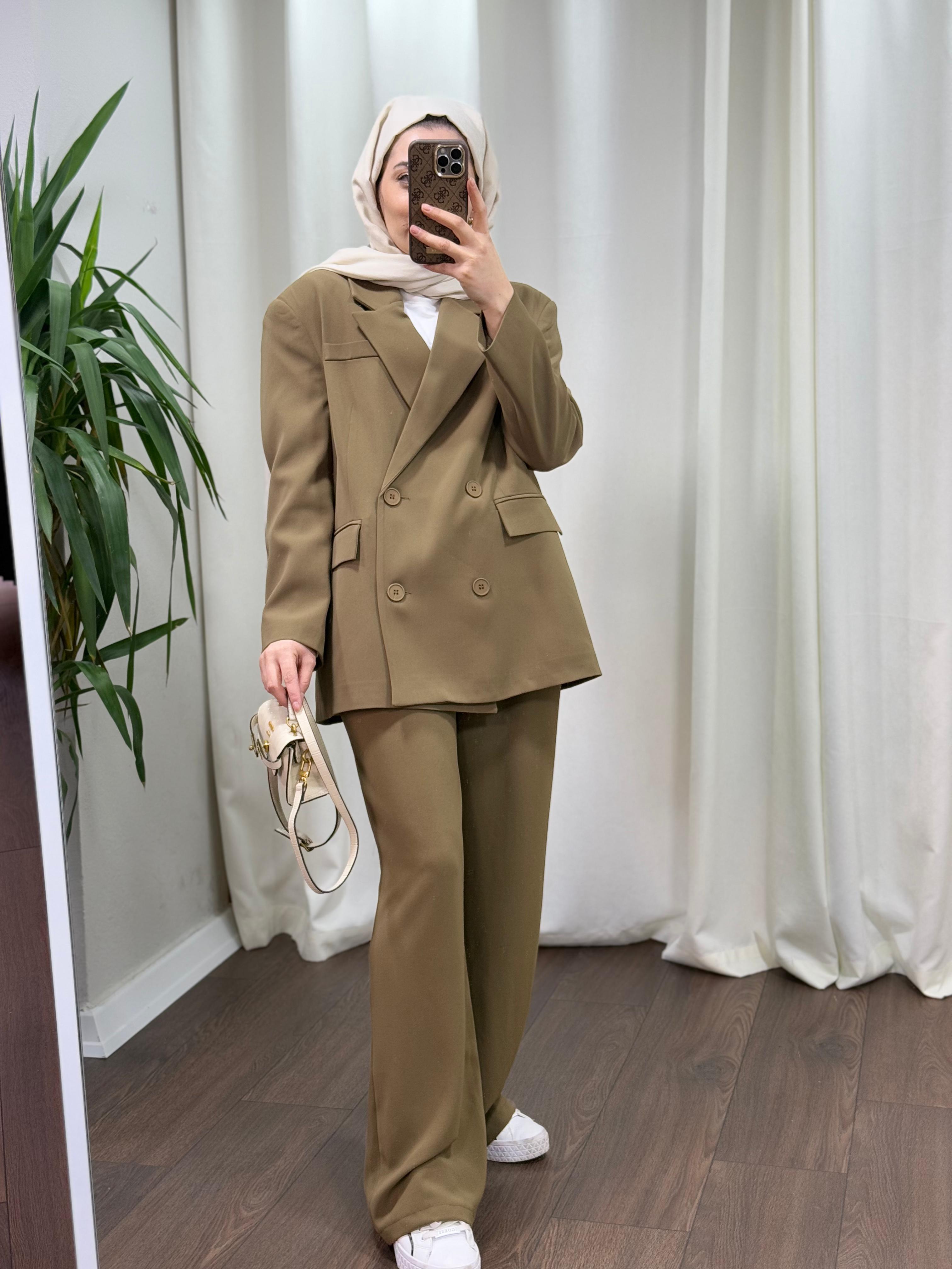 Yağ Yeşili Blazer Ceket