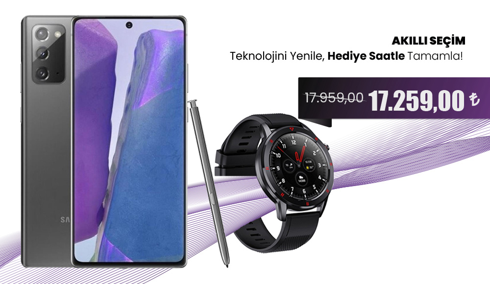 Samsung Galaxy Note 20 ve Case 4U C1 Akıllı Saat İkili Fırsat