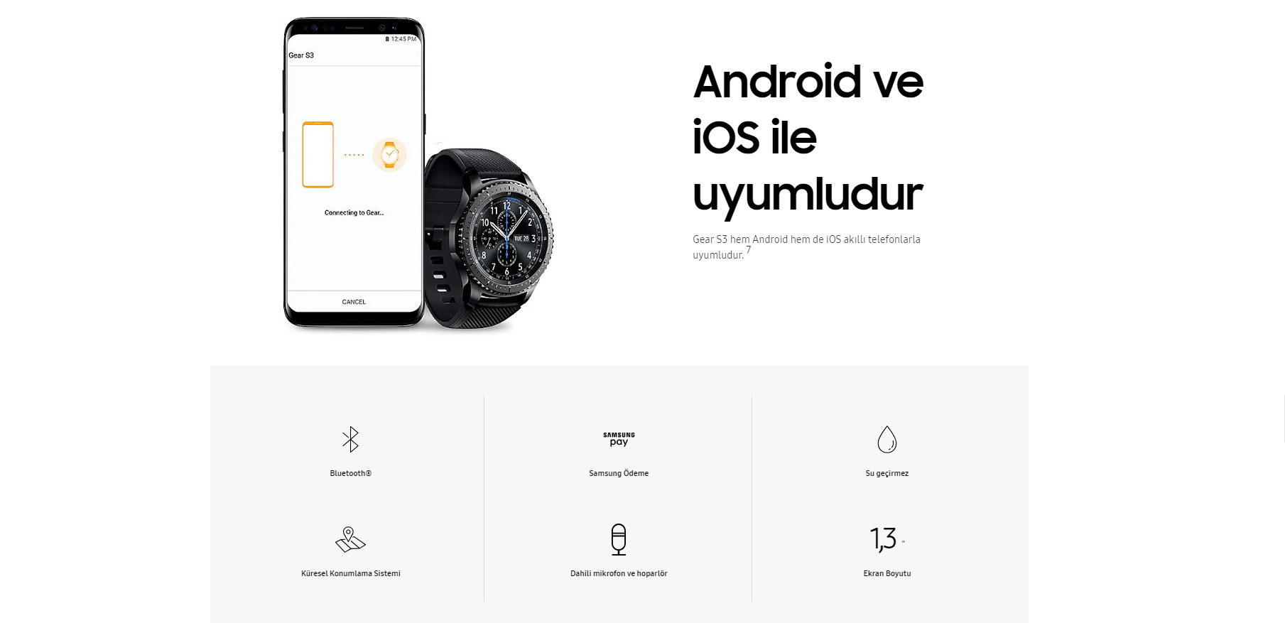 Yenilenmiş Samsung Galaxy Gear S3 Frontier