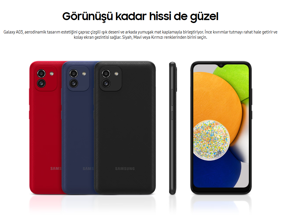 Yenilenmiş Samsung Galaxy A03 Tasarım