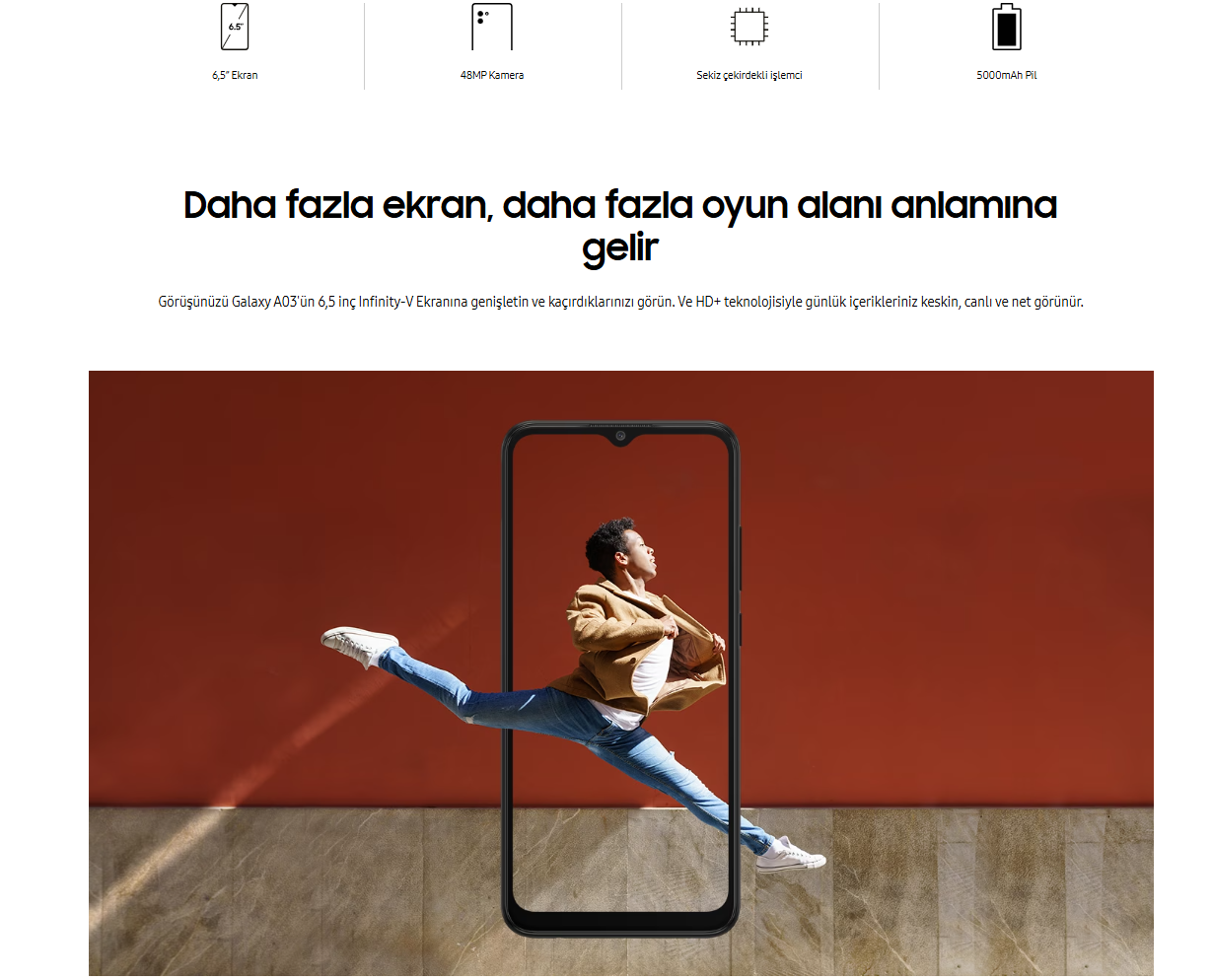Yenilenmiş Samsung Galaxy A03