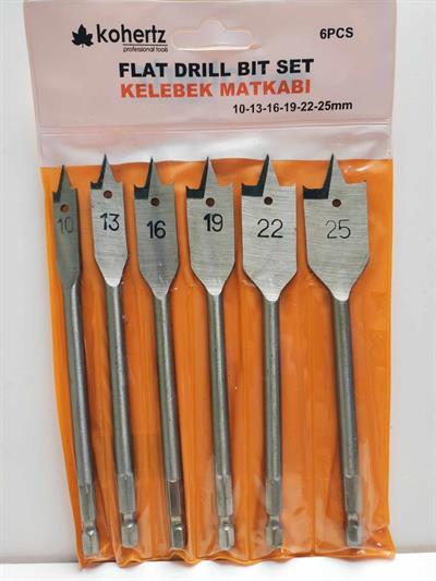 KOHERTZ  6'lı (10-13-16-19-22-25MM) Yaprak(Kelebek) Matkabı Seti