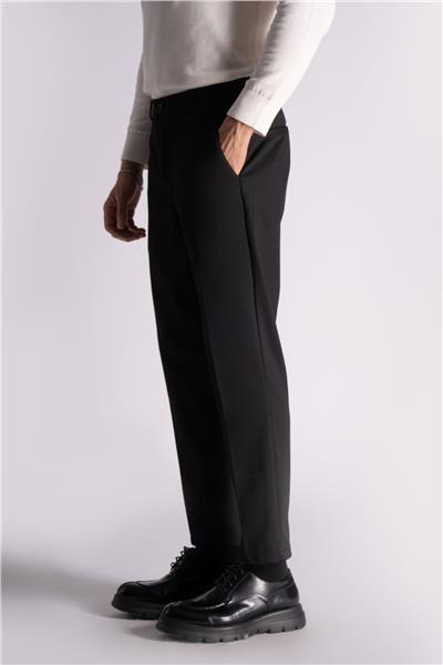 Beli Yarım Lastikli Chino Slim Fit Crop Pantolon Siyah