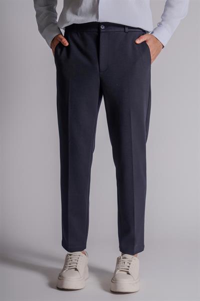 Beli Yarım Lastikli Chino Slim Fit Crop Pantolon Lacivert