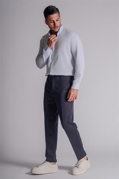 Beli Yarım Lastikli Chino Slim Fit Crop Pantolon Lacivert