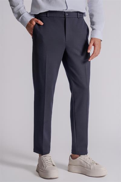 Beli Yarım Lastikli Chino Slim Fit Crop Pantolon Lacivert