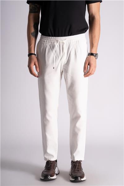 Slim Fit Jogger Bel Pantolon  Ekru