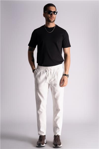 Slim Fit Jogger Bel Pantolon  Ekru