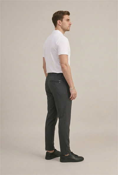 Erkek Antrasit Slim Fit Lastikli Bel Bağcıklı  Jogger Pantolon