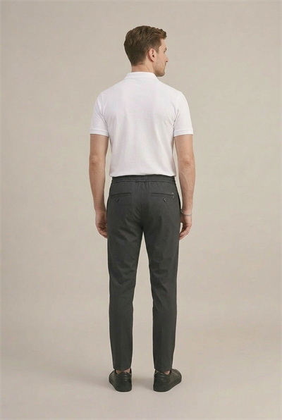 Erkek Antrasit Slim Fit Lastikli Bel Bağcıklı  Jogger Pantolon