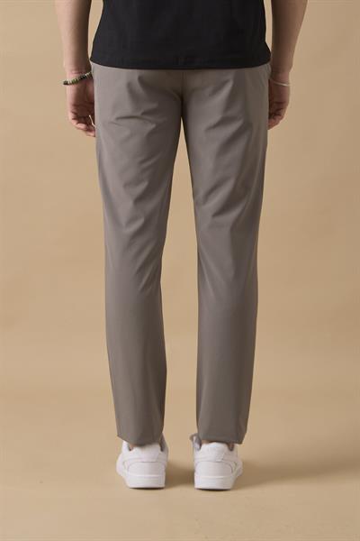 Erkek Arka Cepleri Fermuarlı Gri Jogger Pantolon