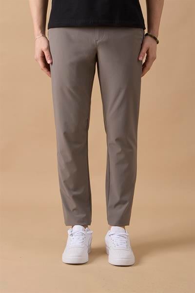 Erkek Arka Cepleri Fermuarlı Gri Jogger Pantolon