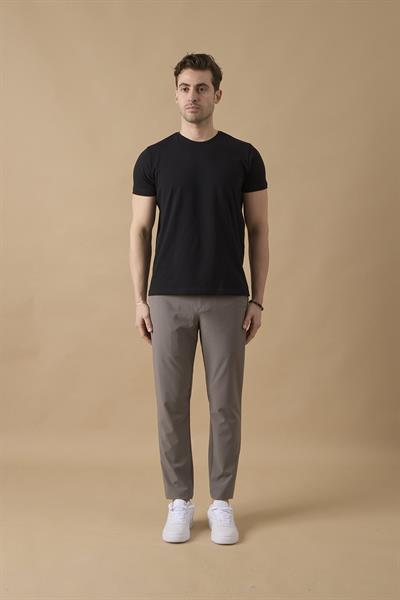 Erkek Arka Cepleri Fermuarlı Gri Jogger Pantolon