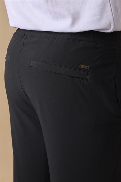 Erkek Arka Cepleri Fermuarlı Siyah Jogger Pantolon