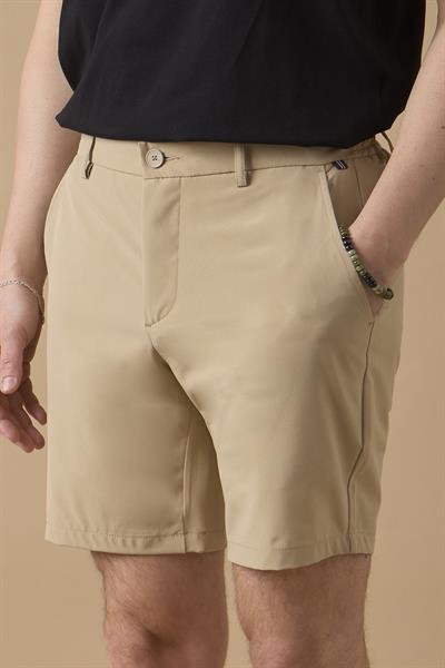 Erkek Bej Jogger Fit Şort